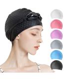 Tripsky Silicone Swim Cap - Ideal for Curly Short to Long Hair - Unisex Bathing Cap for Men and Women - Black - Buy Online on GoSupps.com
