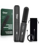 REHOYO Cordless Beard Straightener Brush - Anti-Scald, Ionic Technology, 3 Temp Settings - Portable Straightening Comb for Men's Hair, Beard - Black - Buy Online on GoSupps.com