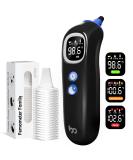 High Accuracy Ear Thermometer for Babies Kids & Adults | 32 Memory Recall LED Backlit Mute Function Night Light & 21 Disposable Probe Covers - Black - Buy Online on GoSupps.com