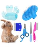 ZITSMS Rabbit Grooming Kit Rabbit Brush for Shedding with Bunny Nail Clipper Rabbit Nail Trimmers with Pet Combs for Hamster Guinea Pig Ferret(6 Pack) - Buy Online on GoSupps.com