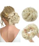 MY-LADY Messy Hair Buns Extension Scrunchies - Thick Wavy Curly Ponytail Chignon Hairpiece 55g Bleach Blonde - Buy Online on GoSupps.com