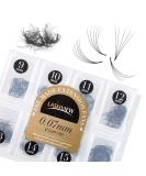 LASHVIEW 1000 Premade Volume Fans - Mixed Lengths 9-16mm Handmade 5D & 10D Eyelash Extensions C&D Curl Supplies - Buy Online on GoSupps.com