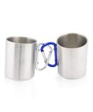 Finex 2pcs Set 11oz Stainless Steel Travel Mug with Carabiner Handle - Ideal for Outdoor Activities and Home Office Use - Buy Online on GoSupps.com