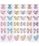 Heart Nail Charms 300PCS Mixed Bear Butterfly Bowknot Bow Nail Gem Pearlescent Color Resin Nail Art Decorations Accessories for Women Girls DIY Nail Design - Buy Online on GoSupps.com