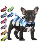Alagirls Adjustable Dog Swimming Vest - Safety Jacket for Summer | Blue Camouflage | M: 48-58cm - Buy Online on GoSupps.com