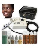 Art of Air Dark Complexion Airbrush Makeup System - 4pc Set with Foundation, Blush, Bronzer, Shimmer & Primer - Buy Online on GoSupps.com