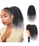 Colorfulpanda Curly Ponytail Extension | Afro Drawstring Kinky Pony Tail for Black Women | Synthetic Hairpiece Ombre Grey - 14inches - Buy Online on GoSupps.com