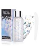 Uraqt Body Glitter Gel Chunky Glitter Gel Chunky Body Lotion Glitzer Lids shadow mermaid sequin sparkling sparkling for face hair lips make up cosmetics festival (white) - Buy Online on GoSupps.com