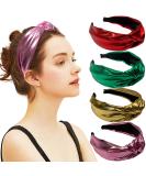 Glitter Knotted Headbands 4 Pack - Vintage Metallic Hair Bands for Women and Girls - Buy Online on GoSupps.com