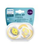 Philips Avent Ultra Air Pacifier 2-Pack | BPA-Free Breathable for 6-18 Months | Includes Sterilization Box | Lemon/Orange (SCF080/18) - Buy Online on GoSupps.com