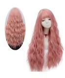 Netgo Women's Long Pink Fluffy Curly Wavy Synthetic Wig for Cosplay and Parties - Buy Online on GoSupps.com