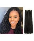 GUOHUI 36 Inch 5 Packs Natural Black Micro Faux Locs Crochet Hair for DIY Braids - Straight Styles - Buy Online on GoSupps.com