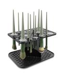 28 Holes Makeup Brush Holder - Upside Down Drying Rack & Folding Organizer | Air Tree Tower Stand in Matte Black for Ultimate Makeup Storage - Buy Online on GoSupps.com