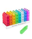 Daviky 4-Times-a-Day Monthly Pill Organizer | 30 Day Pill Box for Daily Medication | One Month Pill Case and Container - Buy Online on GoSupps.com