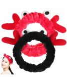 Beaupretty Women Spa Headband Set - Cute Cartoon Crab Design - Coral Fleece Headwrap in Black Red - Perfect for Makeup and Face Washing - Buy Online on GoSupps.com