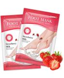 Colexy Foot Mask - 2 Pairs Exfoliating Peeling Socks for Delicate Feet | Remove Dead Skin & Cornea | Strawberry Scented Foot Spa Treatment - Buy Online on GoSupps.com