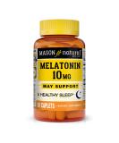 Mason Natural Melatonin 10mg - 60 Caplets for Sleep Support & Relaxation - Buy Online on GoSupps.com
