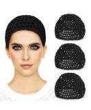 3 Pieces Mesh Crochet Hair Net Snoods for Women  Soft Rayon Knit Crochet Hairnet Hair Cover Accessory for Sleeping (Black) - Buy Online on GoSupps.com