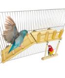 Parrot Climbing Ladder Playground with Swing & Stand - Bird Cage Chew Toy Set for Small Birds & Hamsters - Buy Online on GoSupps.com