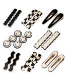 16 PCS Magicsky Simple No Bend Hair Clips  Black White Checker Hair Barrettes  No Crease Wave Geometric Duckbill bobby pins  Korean Styling Minimalist Hairpin Aesthetic Hair Accessories  Gifts for Women Girls - Buy Online on GoSupps.com