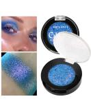 Afflano Holographic Eyeshadow Glitter  Color Change Multichrome Eyeshadow Silver Blue Shimmer Metallic Eye Makeup Multi-Dimensional Sparkling Pigment Chameleon Duo Chrome Eyeshadow For Blue Eye Makeup Silver-Blue - Buy Online on GoSupps.com