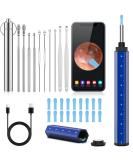 Buy Ear Wax Removal Tool Camera for iOS & Android | HD 1296P Ear Cleaner Kit with 10 Picks & 18 Silicone Spoons - Blue - Buy Online on GoSupps.com