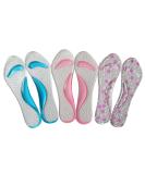 Bellcon Gel High Heel Insoles for Women - 3 Pairs Arch Support Shoe Inserts for Sandals - Pink, Blue, Polka-dot - Buy Online on GoSupps.com