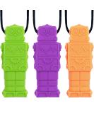 Munchewy Robot Sensory Caucettes - BPA-Free Chewable Jewelry for Autism ADHD & SPD | Chewing Sticks for Kids - Green Purple Orange (3 Pack) - Buy Online on GoSupps.com