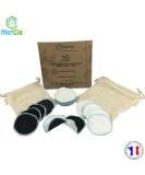 Washamms Reusable Bamboo Cosmetic Pads | 16 Eco-Friendly Pads + 2 Cotton Bags | Ultra-Rich Makeup Remover | Sustainable Packaging - Buy Online on GoSupps.com