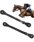 Adjustable Leather Spur Straps - 2 Pcs, Single Ply, Western Style, 6 Holes, 9.9 Inches, Black - Buy Online on GoSupps.com