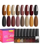 LILYCUTE Fall Gel Nail Polish Set - 8 Colors Mellow Coffee Series for Women & Girls - Buy Online on GoSupps.com