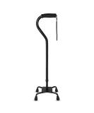 RMS Quad Cane - Adjustable Walking Cane with 4-Pronged Base for Extra Stability - Foam Padded Offset Handle for Soft Grip - Works for Right or Left Handed Men or Women (Black) - Buy Online on GoSupps.com