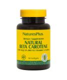 NaturesPlus Natural Beta Carotene 25,000 IU with Vitamin E | Eye Health Supplement | Antioxidant Softgels | Gluten-Free | 90 Servings - Buy Online on GoSupps.com