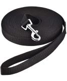 15m Black Track Line for Dogs - Durable Nylon Leash with D-Carabiner & Grip Cushion - Weatherproof Training Line for All Dog Sizes - Buy Online on GoSupps.com