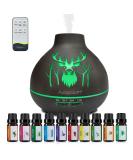 500ml Dark Brown Essential Oil Diffuser 15 Color LED 3 Timer Modes & Auto Shutoff | Aromatherapy Humidifier - Buy Online on GoSupps.com