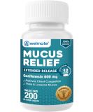 WELMATE Mucus Relief Guaifenesin 600mg Extended-Release Tablets - 200 Ct - 12 Hr Support for Cough, Nasal & Chest Congestion, Infections, Colds, Allergies - Expectorant for Temporary Relief - Buy Online on GoSupps.com