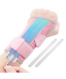 CureCare wrist bandage with 3 metal rail to carpal tunnel syndrome breathable-active wrist support for women wrist rail for tendonitis (S/M left) S/M Left-Rosa - Buy Online on GoSupps.com