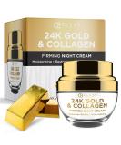 24K Gold & Collagen Night Face Moisturizer - Anti-Aging Lifting & Firming Cream for All Skin Types | Korean Skin Care Reduces Age Spots & Fine Lines Cruelty-Free - Buy Online on GoSupps.com