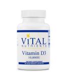 Vital Nutrients Vitamin D3 10,000 IU - Supports Calcium Absorption & Bone Health - 60 Vegetarian Capsules - Buy Online on GoSupps.com