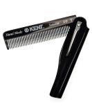 Kent 20T Black Graphite Handmade Folding Pocket Comb for Men - Fine Tooth Hair Comb for Grooming Hair and Beard - Made in England - Buy Online on GoSupps.com