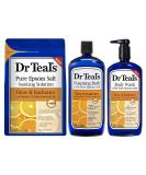 Dr. Teal's Vitamin C & Citrus Bath Gift Set - Body Wash, Epsom Salt Soak, Foaming Bath - 106oz - Replenish Skin & Muscles - Buy Online on GoSupps.com