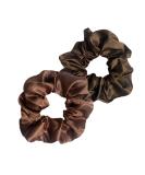 2 PCS Hair Scrunchies Silk Stretchy Solid Color Hairbands for Thick hair Curly Hair Thin Hair Sleeping Traceless Frizz Prevention Girls Women Use Red Brown Light Brown Light&Red Brown - Buy Online on GoSupps.com