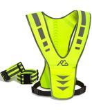 GoxRunx Reflective Running Vest Gear with Reflective Bands for Women Men Safety Reflective Vest for Walking Running Cycling at Night Green - Buy Online on GoSupps.com