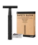 Matte Black Double Edge Safety Razor for Men  with 10 Platinum Coated Double Edge Safety Razor Blades  Single Blade Razor for Men Shaving  Reusable Travel Essentials Women Razor Matte Black Razor - Buy Online on GoSupps.com