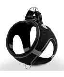 Joyal Dog Harness | Reflective Soft Padded Air-Mesh for XS Puppies & Small Dogs | Comfortable & Adjustable Black Design (34-38cm) - Buy Online on GoSupps.com