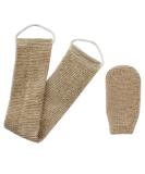 Homgaty Hemp Back Scrubber 100% Natural Exfoliating Back Strap with Mitt Exfoliating Loofah Back Scrubber with Handles for Shower Bath Men and Women - Buy Online on GoSupps.com