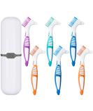 Willbond 6-Piece Denture Brush Set with Carrying Case - Ideal for Cleaning False Teeth (Green, Purple, Blue, Orange) - Buy Online on GoSupps.com