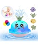 Octopus Light Up Bath Toy with Automatic Induction Spray Water - Blue | Perfect Gift for Baby Boys and Girls | Four Water Spray Patterns - Buy Online on GoSupps.com