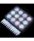 MKNZOME Chrome Nail Powder Glitter Set - 12 Jars Festival Mirror Holographic Ultra Fine Rainbow Neon Pearl Pigment Chrome Powders for Nails - Buy Online on GoSupps.com