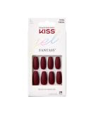 KISS Gel Fantasy Collection Nail Manicure Set Konnichiwa Long square artificial nails contains 28 artificial nails nail glue nail file and manicure sticks red 1 ml (1 Pack) - Buy Online on GoSupps.com